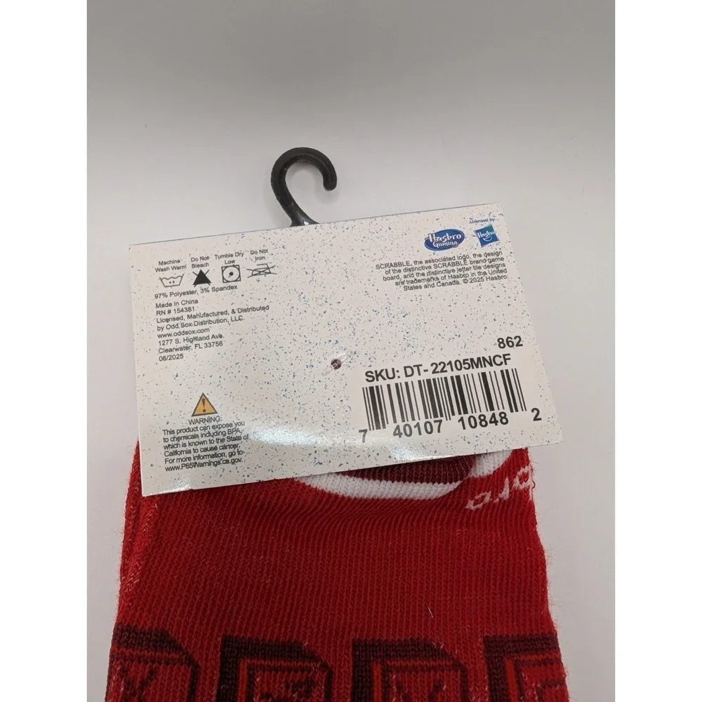 Odd Sox Scrabble Tile Rules Crazy Funny Novelty Crew Socks Men's Size 6-12 NWT